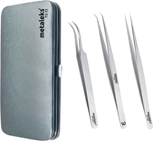 3 Pcs Russian Volume Japanese Stainless Steel Tweezers for Eyelash Extension (Matt Finish) - WORLD TIME VISITS