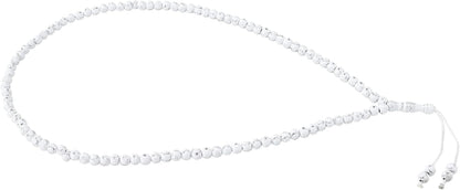 Islamic Prayer Beads, Muslim Rosary Beads 99 Grains Resin Gilding Religious Article(White)