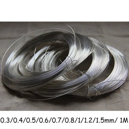 0.3-1.5Mm 925 Sterling Silver Wire Metal Thread Silver String Silver Line for Necklace Bracelet Earring Wire DIY 1 Meter