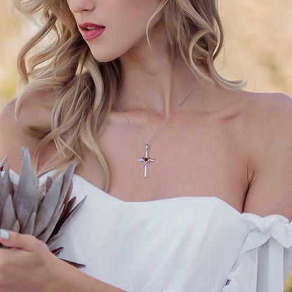925 Sterling Silver Cross Necklace for Women Teen Girls 14K Gold Plated or Rose Gold Birthstone Necklaces for Teen Girls Gifts for Mother'S Day, Birthday or Anniversary