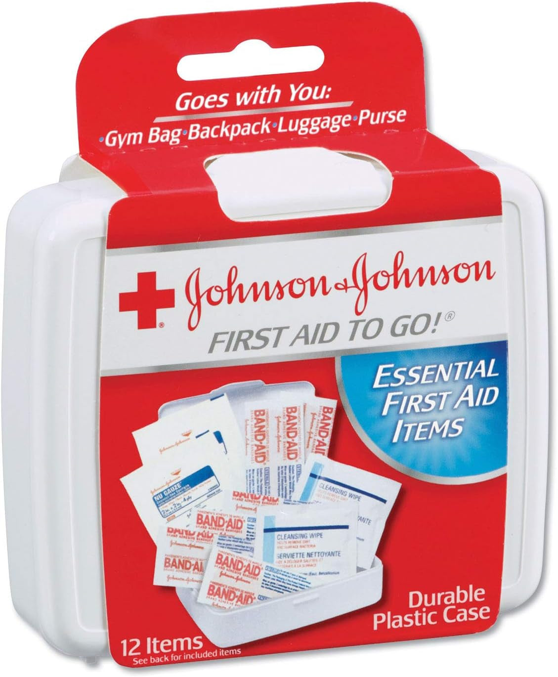 Johnson & Johnson First Aid to Go Portable Mini Travel Kit, 12 Pieces