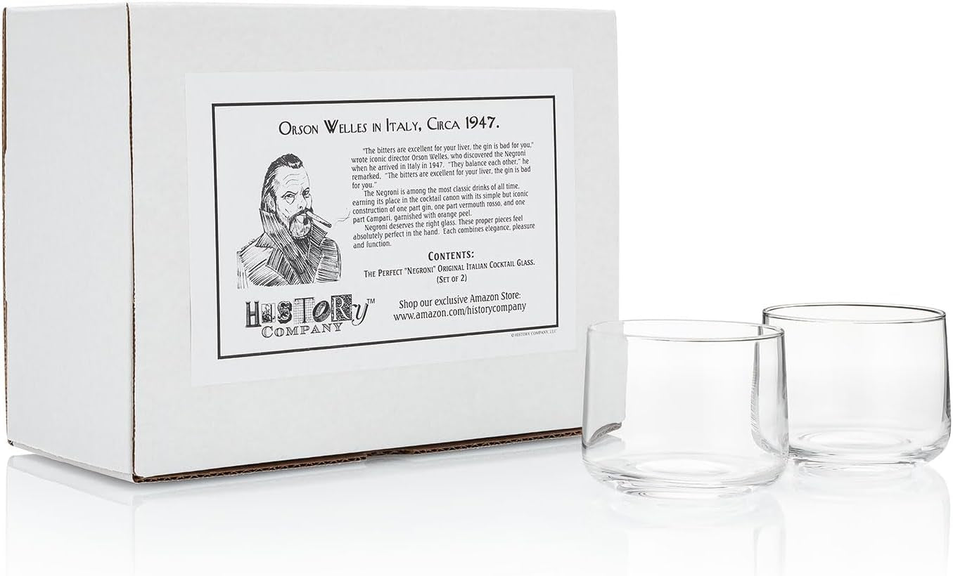 the Perfect Negroni 11-Ounce Original Italian Cocktail Glass, 2-Piece Set (Gift Box Collection) - WORLD TIME VISITS