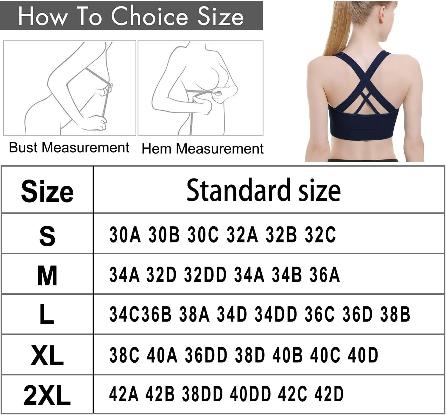 Sports Bras for Women Padded High Impact Seamless Criss Cross Back Workout Tops Gym Activewear Bra - WORLD TIME VISITS