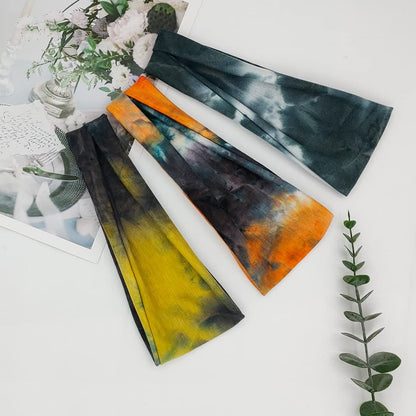 Headbands for Women Workout Wide Headband Yoga Head Bands for Women'S Hair Accessories Fashion Band Tie Dye 6 Pack