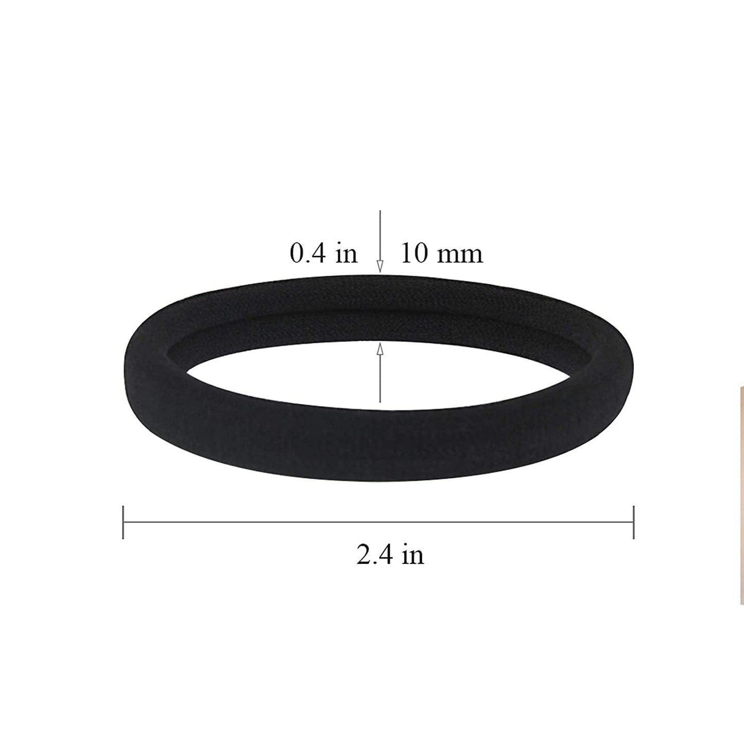 20 PCS Large Hair Ties for Thick Hair Black Hair Bands for Women Men and Girls No Damage Stretchy Ponytail Holders for Braids (5 Cm in Diameter, 1 Cm in Width)