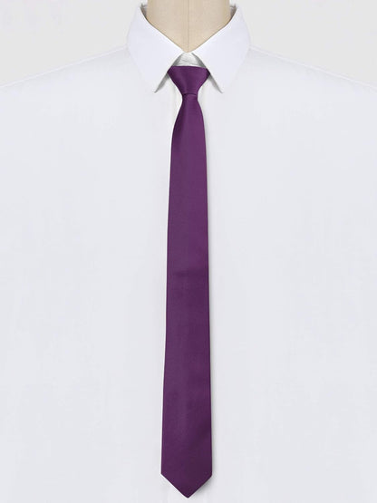 Men'S Skinny Pretied Solid Color Zipper Ties Neck Adjustable Strap Wedding Groom Tie