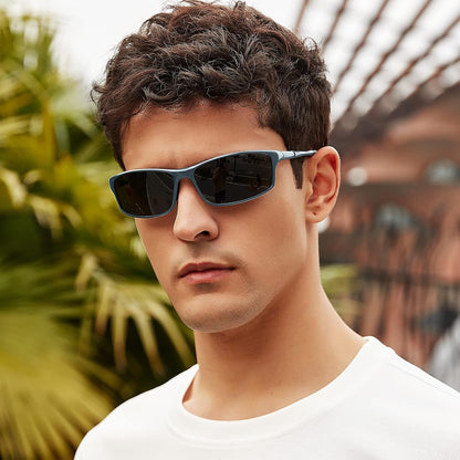 Polarized Mens Sunglasses: UV Protection Sports Shades for Men Women Sport Driving with Al-Mg Frame