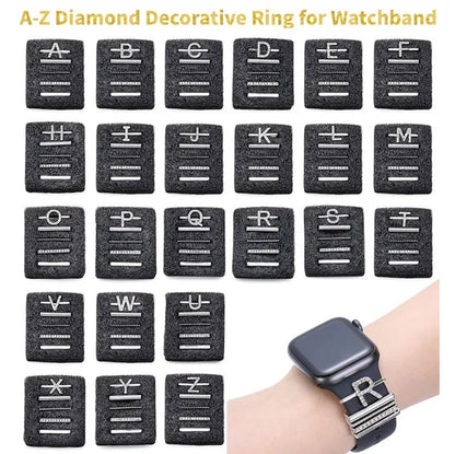 For Apple Watch Band Metal Charms Decorative Ring Diamond Ornament Smart Watch Strap for Iwatch Bracelet Watch Band Ornament