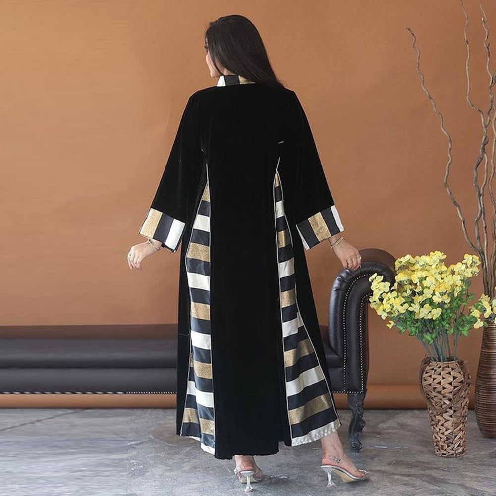 Abayas for Women Muslim Long Sleeve Embroidery Applique Maxi Kaftan Dresses Casual Loose Full Cover Islamic Dubai Robe