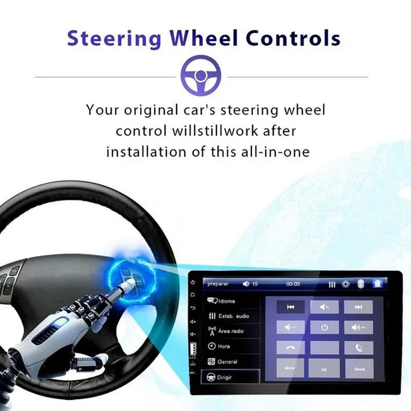 UNITOPSCI Single 1Din 9Inch Car MP5 Player Car Stereo Radio 2.5D HD 1080P Touch Screen Bluetooth Autoradio Support Mirror Link FM AUX Function with External Microphone