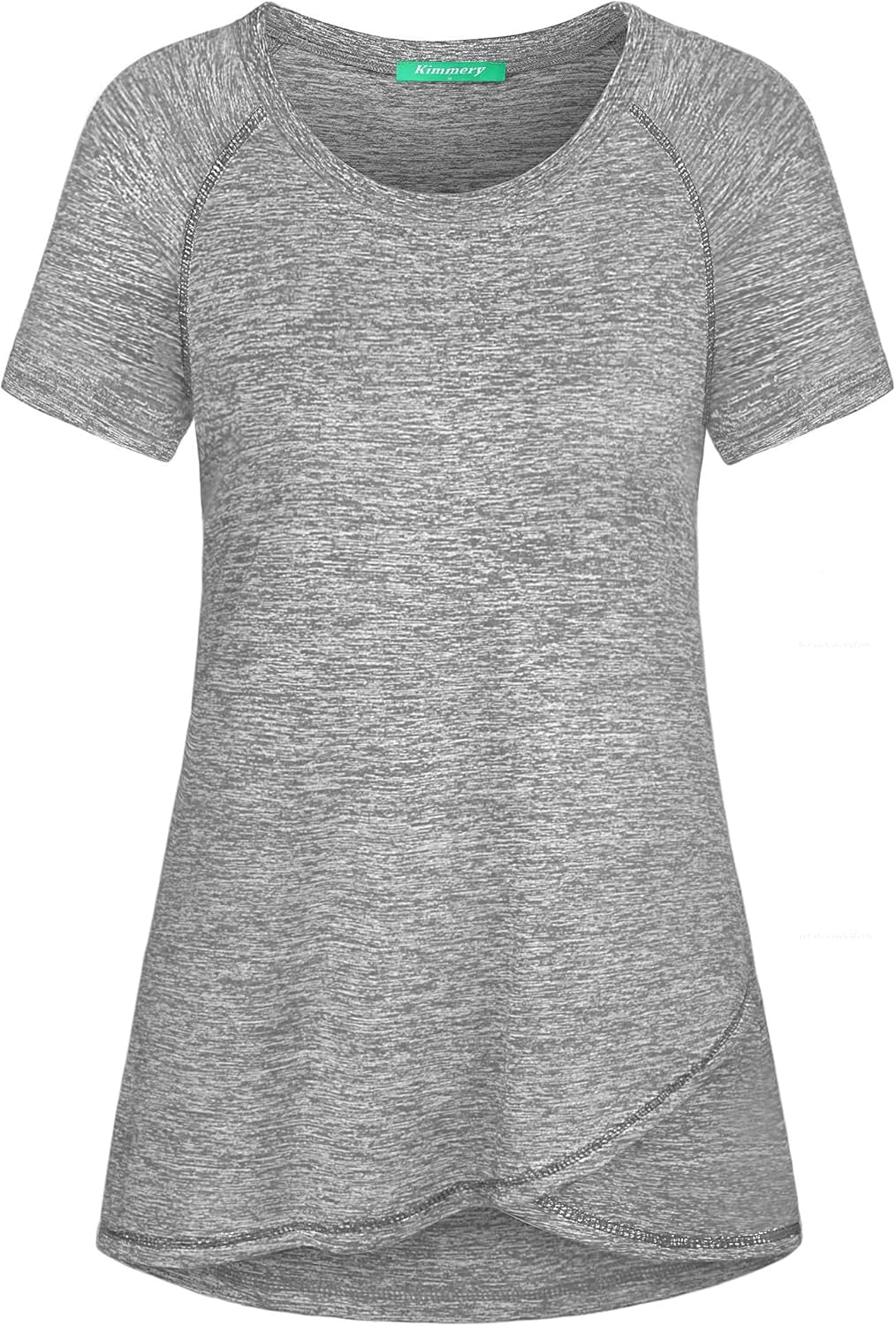 Woman Raglan Sleeve round Neck Irregular Hem Yoga Workout Shirt Sizes M-3XL - WORLD TIME VISITS