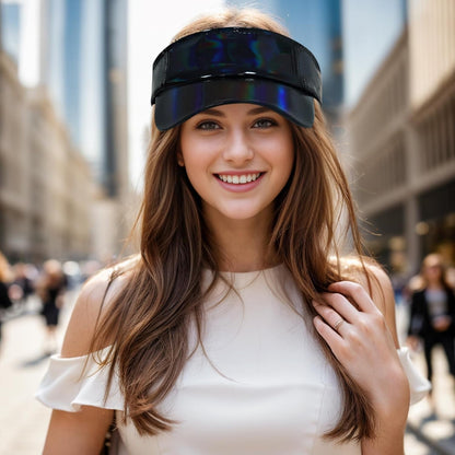 1 Piece of Sport Wear Athletic Visor Sun Sports Visor Hat Laser Visor Adjustable Cap for Women and Men (One Size)