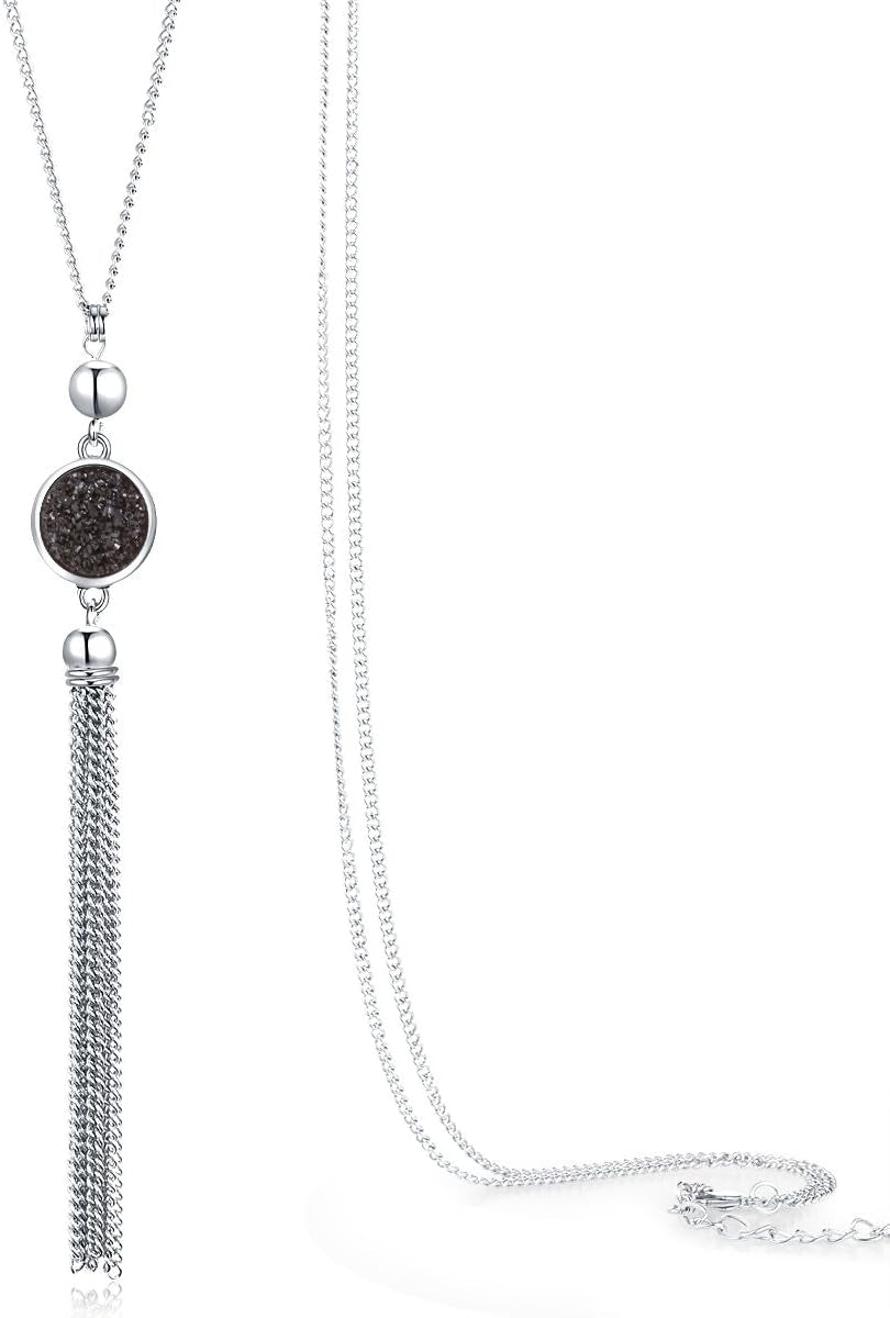 Vintage Long Sweater Necklace Chain Pendant Tassel Bohemian Classical Retro Style - WORLD TIME VISITS