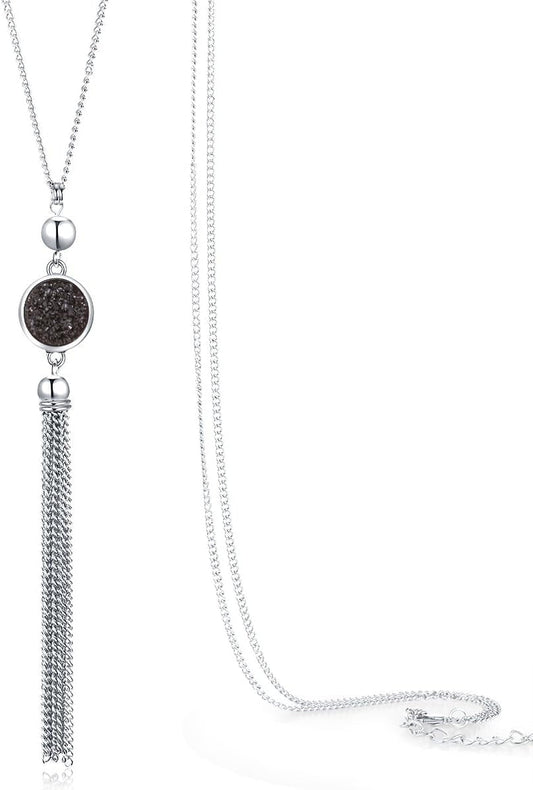 Vintage Long Sweater Necklace Chain Pendant Tassel Bohemian Classical Retro Style - WORLD TIME VISITS
