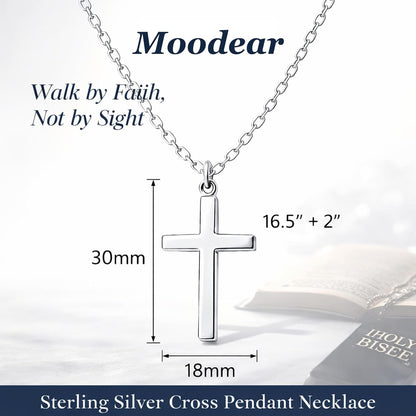Cross Necklace for Women - Dainty 925 Sterling Silver/Gold Plated Layered Cross Pendant Simple Small Necklaces for Women Trendy Jewelry Gifts