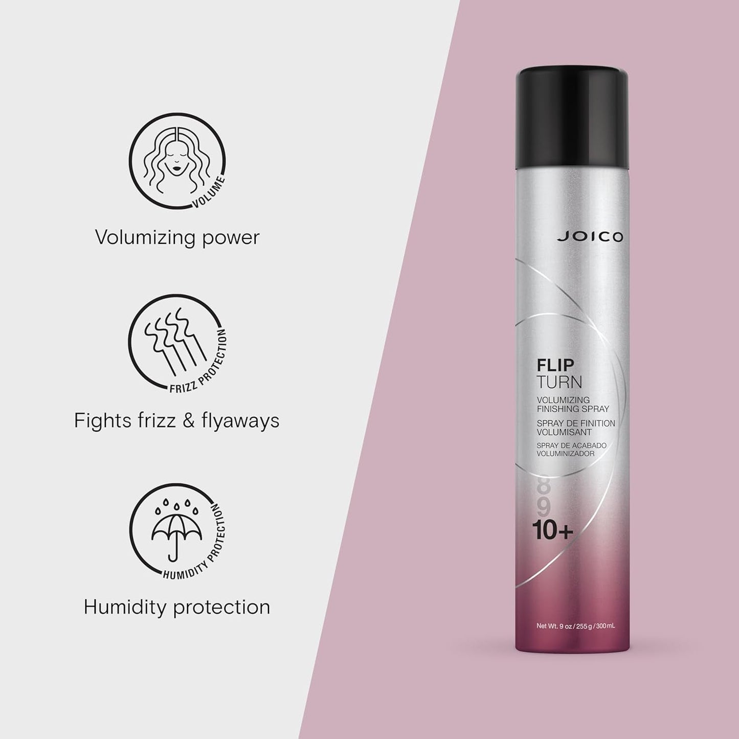Flip Turn Volumizing Finishing Spray | for Most Hair Types | Humidity Protection | Hold Level 10+ | Protect against Pollution & Harmful UV | Paraben & Sulfate Free | 72 Hour Hold
