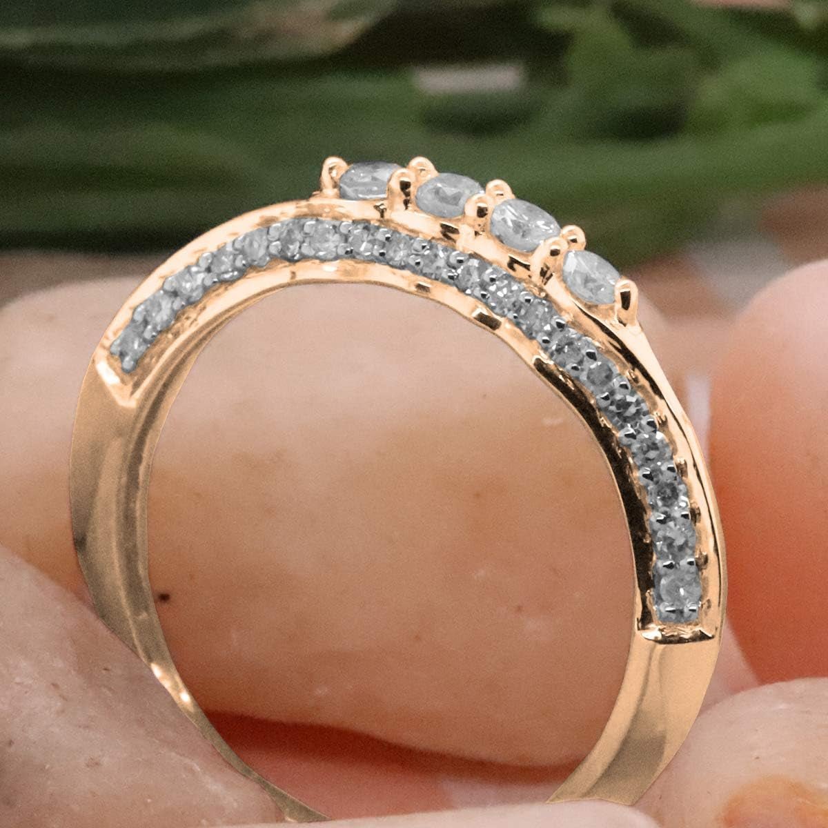 0.50 Carat (Ctw) round White Diamond Ladies Stackable Wedding Ring 1/2 CT, 14K Gold