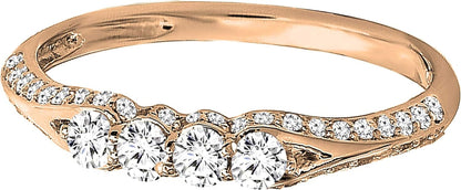 0.50 Carat (Ctw) round White Diamond Ladies Stackable Wedding Ring 1/2 CT, 14K Gold - WORLD TIME VISITS