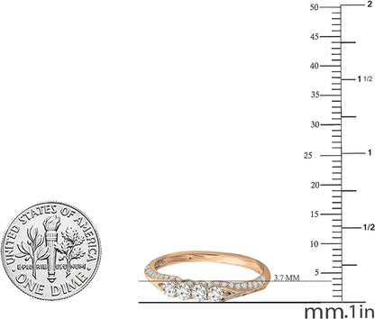 0.50 Carat (Ctw) round White Diamond Ladies Stackable Wedding Ring 1/2 CT, 14K Gold