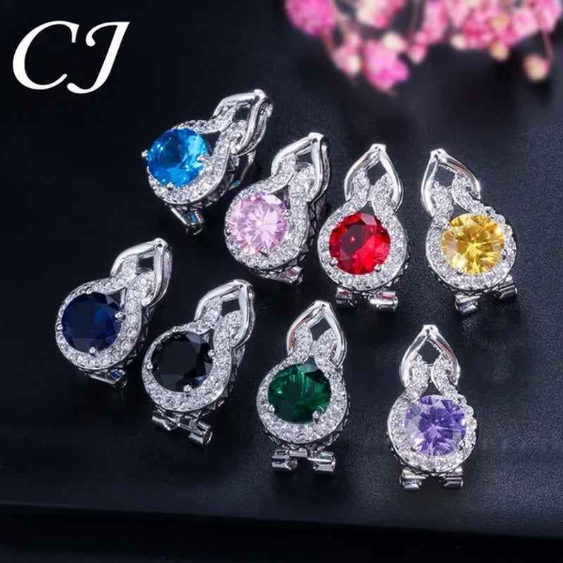 CANDICE Fashion Party Jewelry Set Sterling Silver Round Cut Blue Crystal Pendant Necklace Earrings Ring Set For Lady