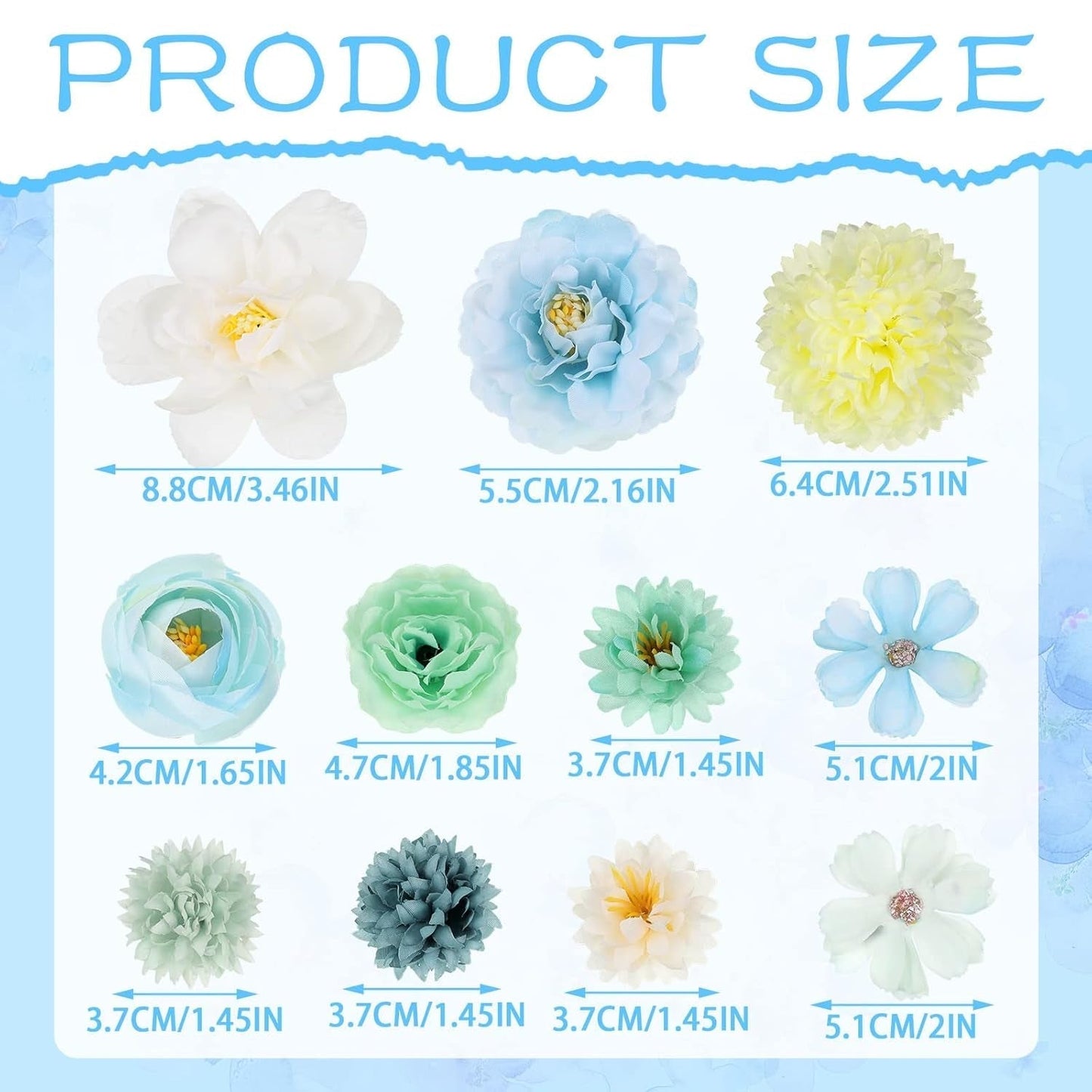 21 Pcs Flower Hair Clip Rose Hair Clips Barrettes for Women Flower Accessories Boho Bride Claw Clip Hairpin Brooch Pin Headpiece for Wedding(Blue)