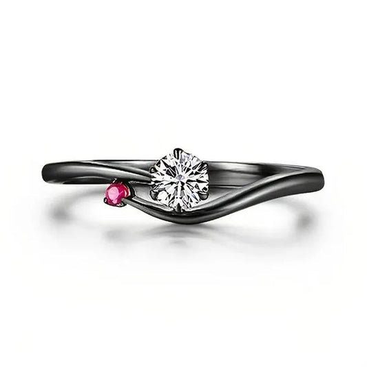 Gothic Women'S Ring Fashion Retro Black Wedding Ring Diamond Ring Fashion Retro Black Ms. Marry