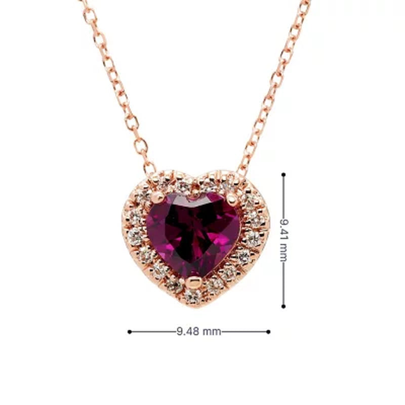 Rhodolite Garnet and 0.085 CT. T.W. Diamond Pendant in 14K Rose Gold