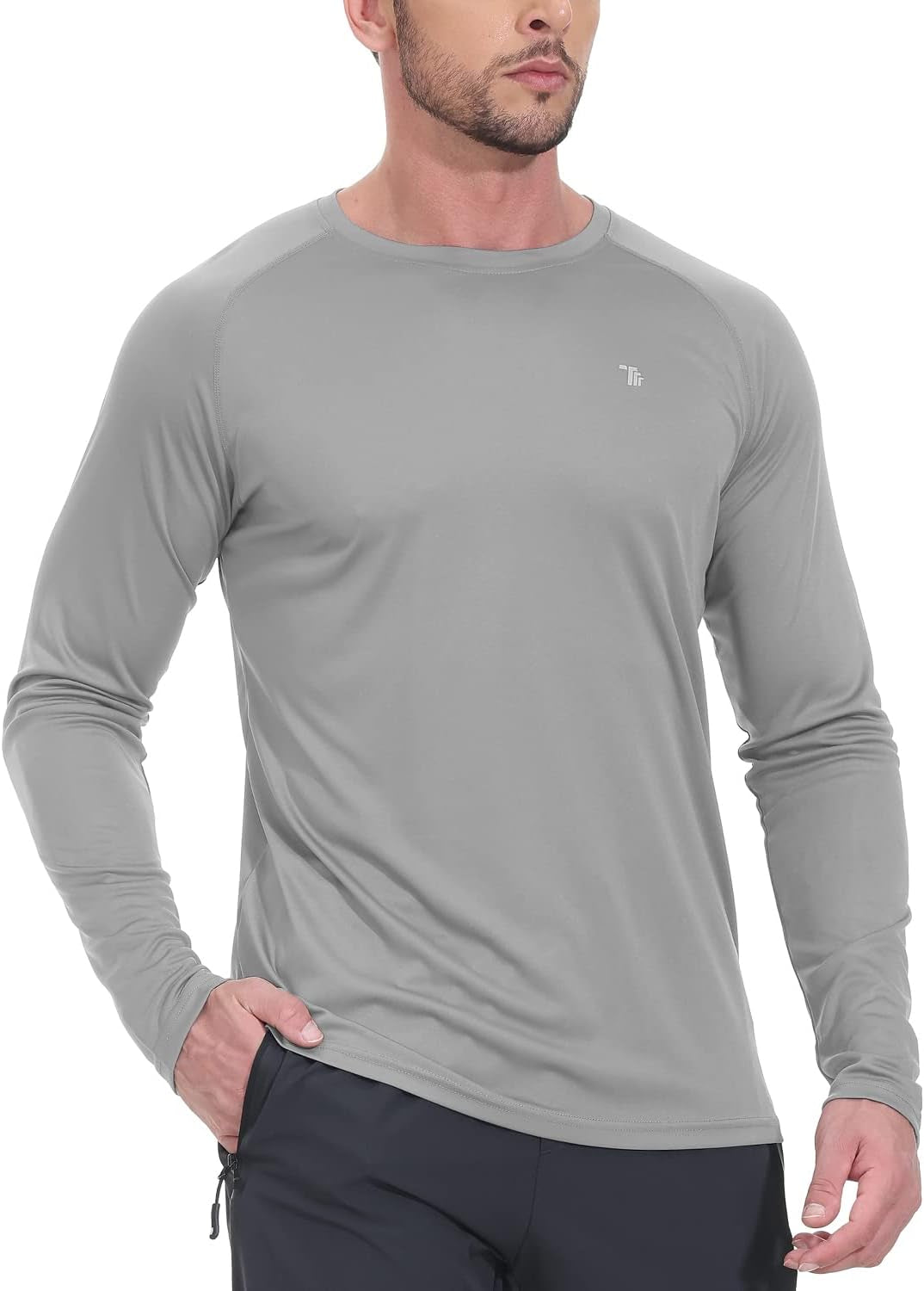 Mens Sun Protection Hiking Shirts Long Sleeve Water UPF 50+ SPF UV Shirts Lightweight Fishing Hiking Swimming