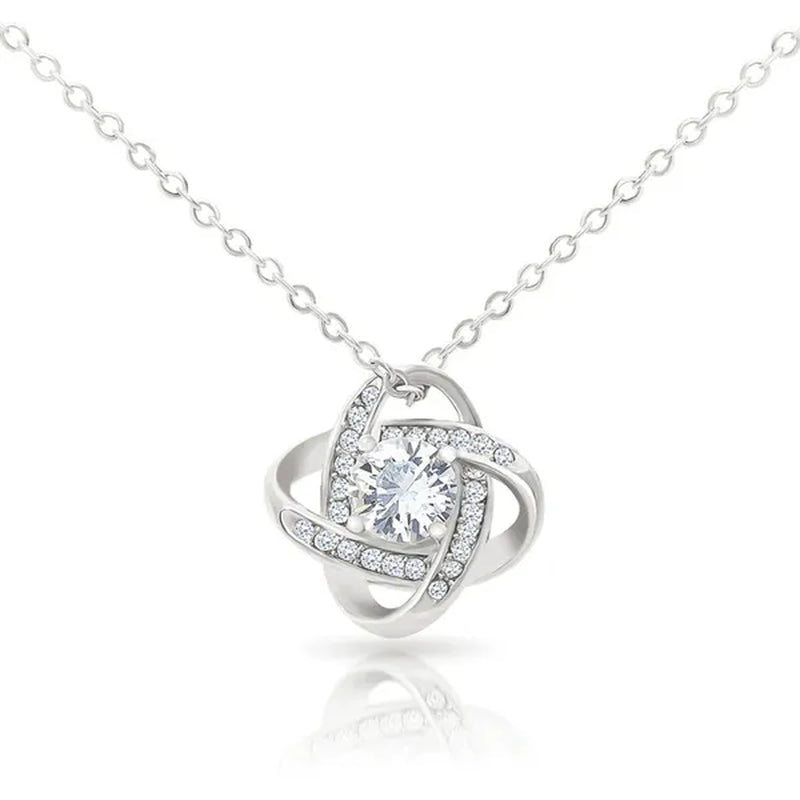 To My Granddaughter S925 Sterling Silver Cubic Zirconia Knot Necklace Message Card Gifts Granddaughter Necklace Granddaughter Gifts