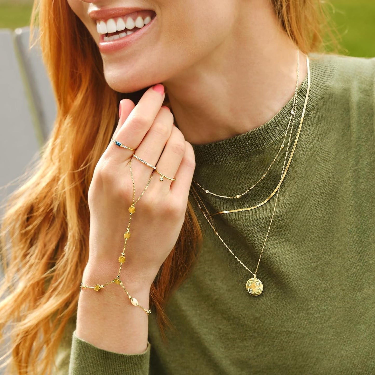 by  Diamond Station Necklace in 14Kt Gold