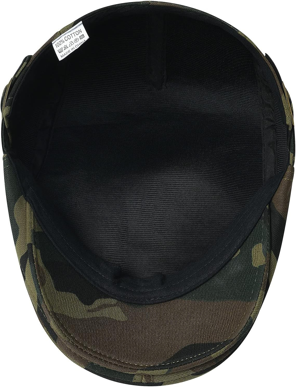 Men Newsboy Cap Cotton Flat Ivy Gatsby Driving Hat (Green Camouflage)