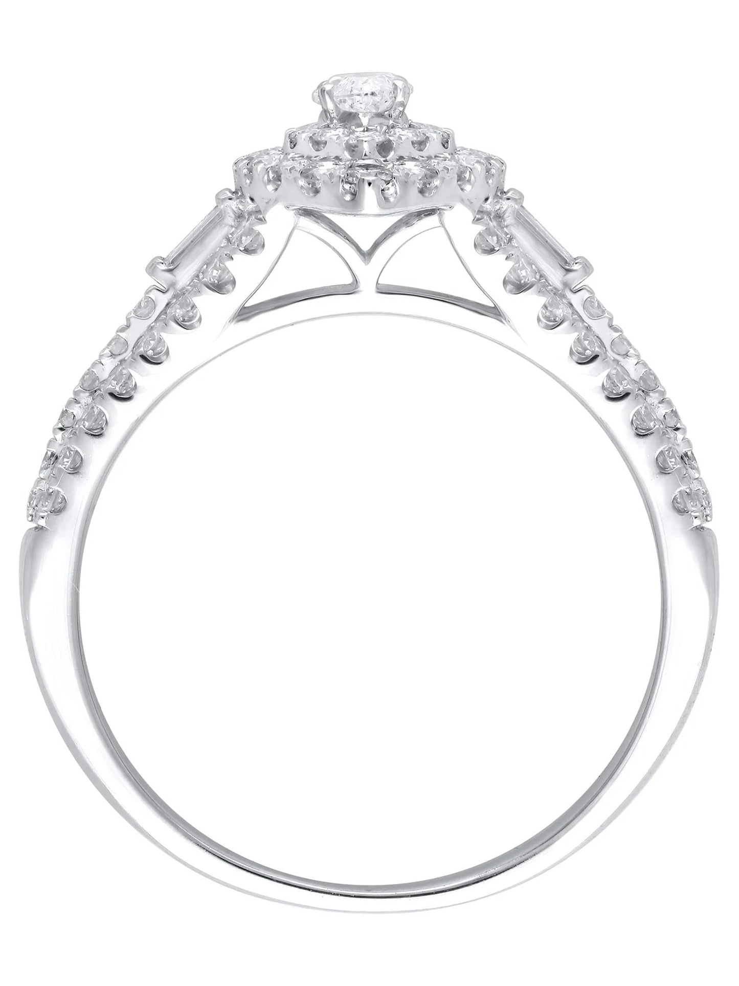 1 Carat T.W. (I2 Clarity, H-I Color)  Marquise Cut Diamond Engagement Ring in 10Kt White Gold, Size 7
