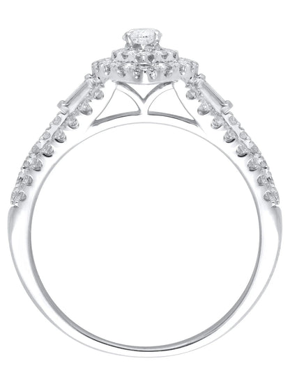 1 Carat T.W. (I2 Clarity, H-I Color)  Marquise Cut Diamond Engagement Ring in 10Kt White Gold, Size 7