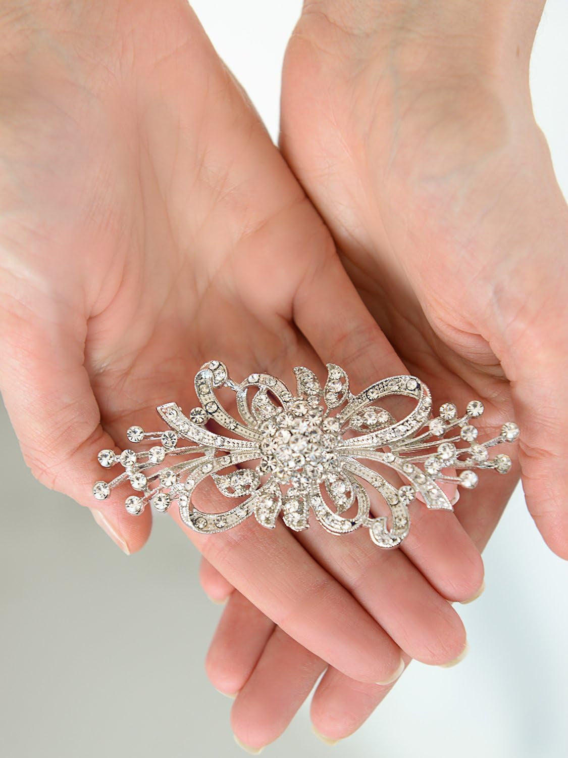 Antique Crystal Bridal Brooch Pin for Weddings, Bridesmaid, Mother of the Bride Jewelry Accessory