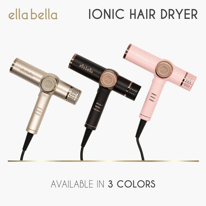 ® Professional Ionic Hair Dryer with Diffuser • Negative Ion Blow Dryer • Suitable All Hair Types • Intelligent Heat Control & Rapid Drying Speeds • Lightweight Design • Low Noise Technology
