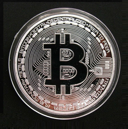 SILVER PLATED Bitcoin Token W/Display Case Master Coins