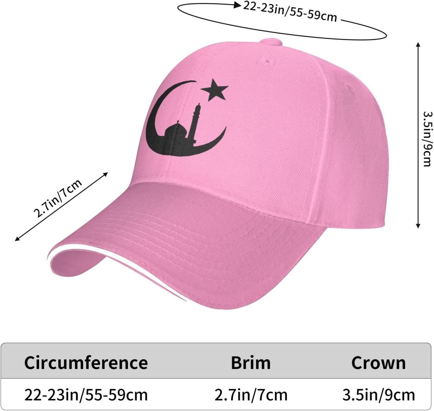 Funny-Muslim-Islam-Arabic-Islamic-Religious Allah God Be Gift Trucker Hat for Men Women Baseball Hat Snapback Golf Hat Pink