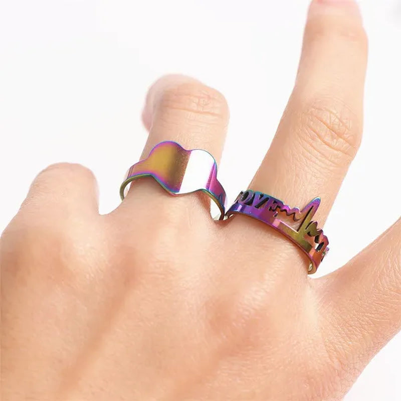 Pack of 20Pieces Womens Fashion Stainless Steel Mix Love Animal Heart Flower Style Diy Jewelry Hand Rings for Party Gifts Not Fade