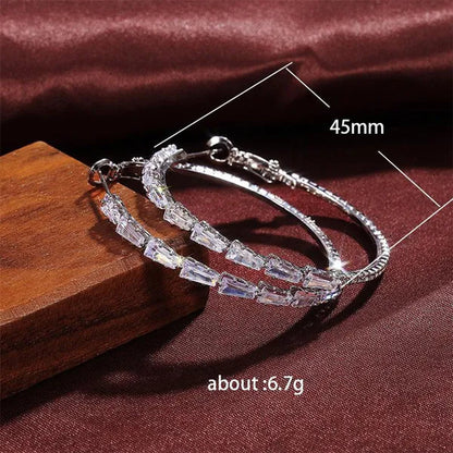 Fashion Women Hoop Earrings Micro Insert Zircon Diamond Earings Girl Banquet Party Big Circle Earrings Jewelry