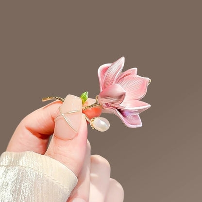 Magnolia Flower Brooch for Women - Elegant Fashion Pin for Jackets, Dresses, Coats & Accessories