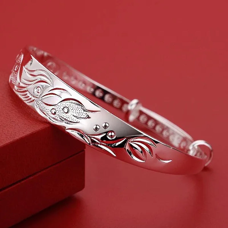 Fashion 925 Silver Noble Phoenix Bracelets Bangles for Women Gifts Classic Party Wedding Jewelry Gifts
