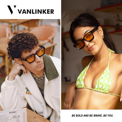 Thick Square Sunglasses for Men Women Retro Chunky Rectangle Shades UV400 Protection VL9731