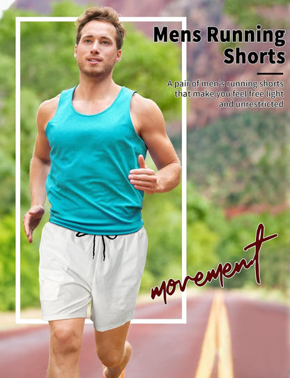 2 Pack Mens Athletic Shorts 5 Inch Inseam Workout Gym Running Shorts for Men Quick Dry Lightweight Summer Shorts