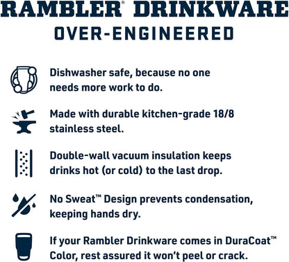 Rambler 26 Oz Bottle, Vacuum Insulated, Leakproof, Stainless Steel with Chug Cap