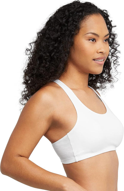 Women'S Racerback Cotton T-Back Bralette (3 Pack)