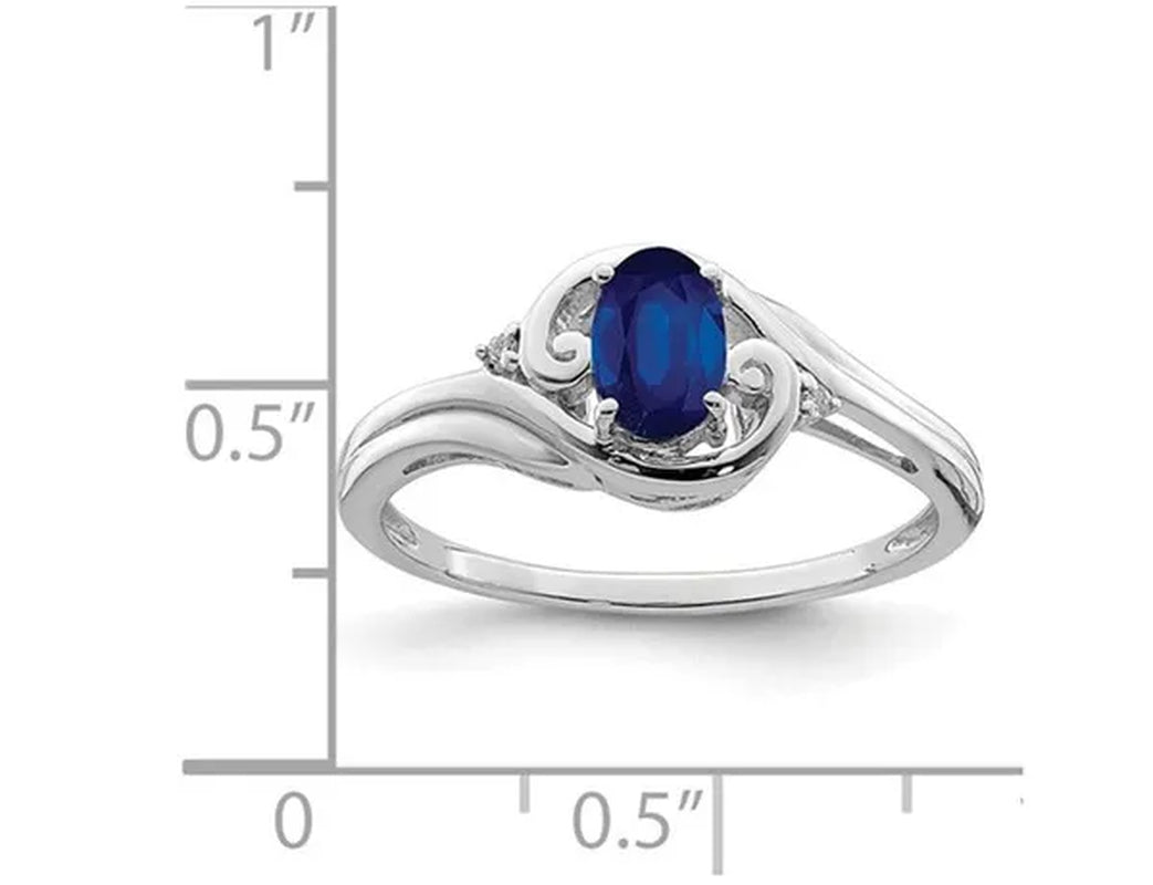 2/5 Carat (Ctw) Natural Sapphire Ring in Sterling Silver