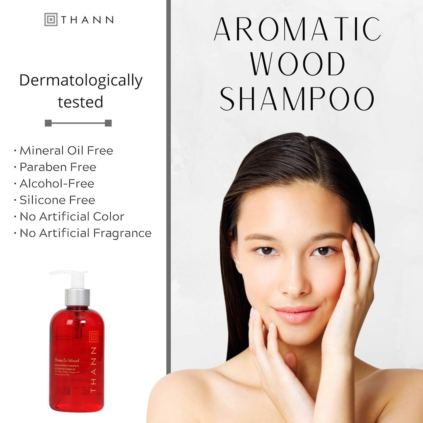 Aromatic Wood Aromatherapy Hair Shampoo for Men and Women - Extra Shine Shampoo with Organic Olive Oil & Sesame Oil, Silicone & Paraben Free, Fresh Citrus Scent, 250 ML (8.5 Fl Oz)