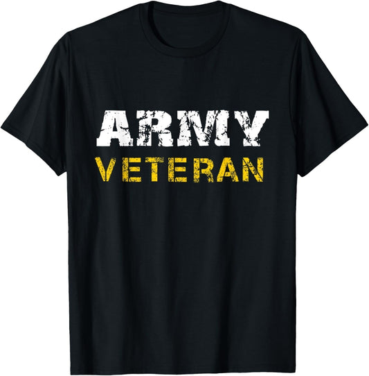 US Army Veterans Distressed Font T-Shirt