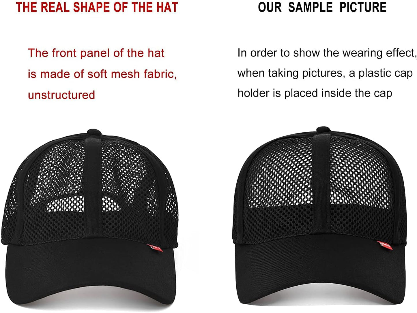 Men Mesh Trucker Baseball Cap Adjustable 6-Panel Hat Outdoor Sports Wear