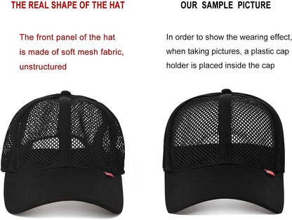 Men Mesh Trucker Baseball Cap Adjustable 6-Panel Hat Outdoor Sports Wear